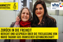 Sharepic Veranstaltung "Zurück in die Freiheit" - Bericht und Gespräch über die Freilassung von Nahid Taghavi aus iranischer Gefangenschaft