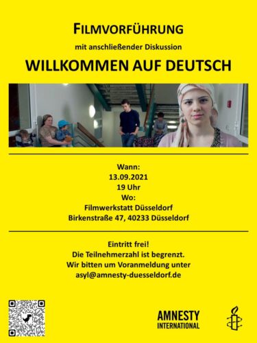Flyer Film Willkommen auf Deutsch (Vorderseite)