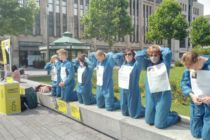 Mahnwache gegen Menschenrechtsverletzungen in Xinjiang, China
